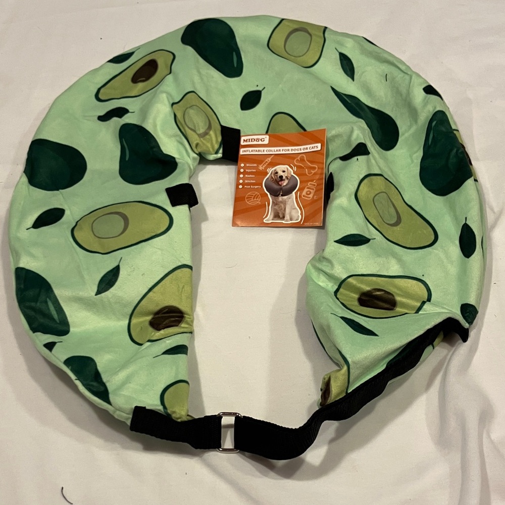 Mido Green avocado Inflatable Pet Collar
